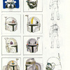 Early Boba Fett Helmet Sketches by Ralph McQuarrie