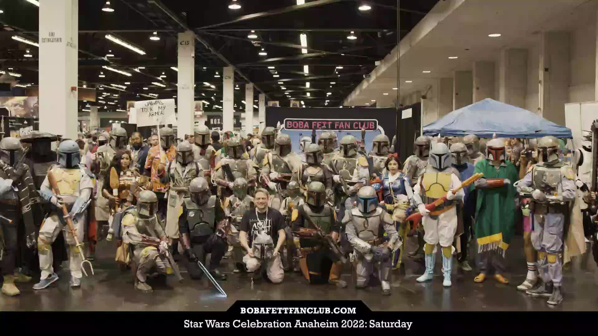 BFFC booth and Fett cosplayer meetup at Star Wars Celebration