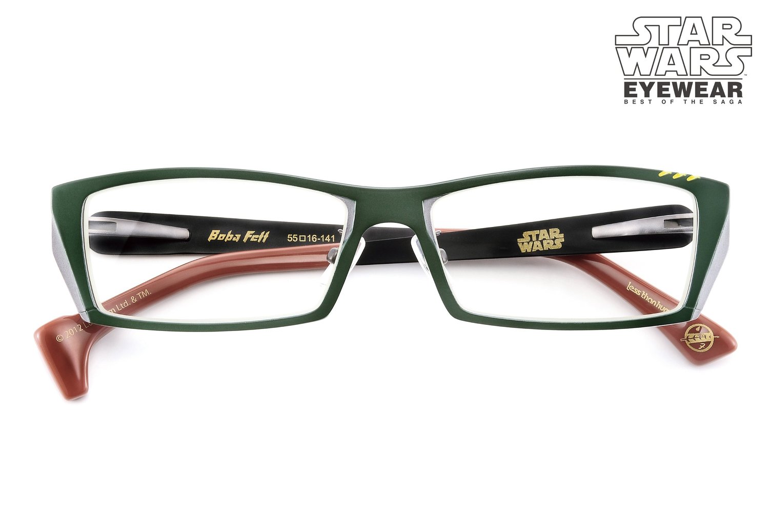 Boba Fett Aviator Glasses, Olive Green Frame & Clear Lens