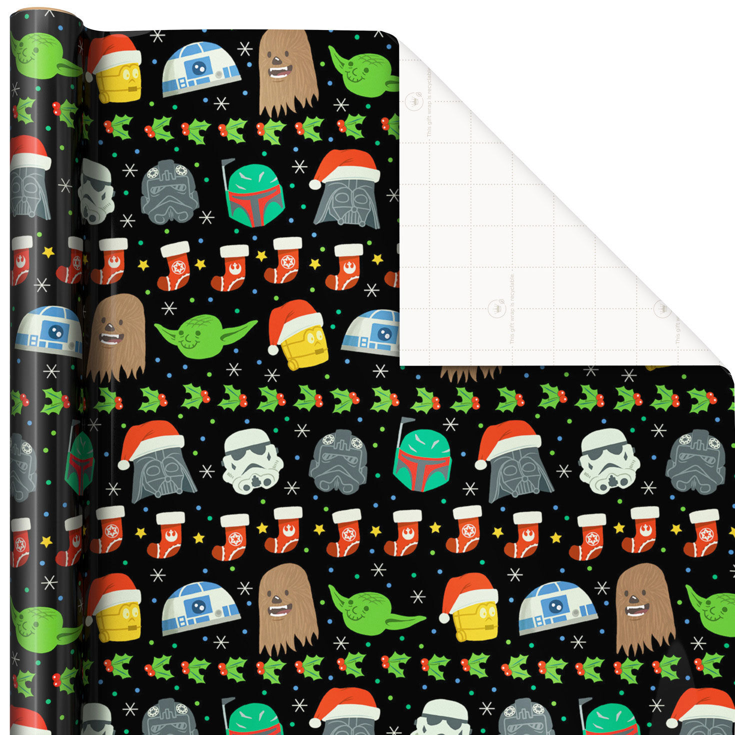 Hallmark Star Wars Faces Christmas Wrapping Paper - Boba Fett Collectibles  - Boba Fett Fan Club