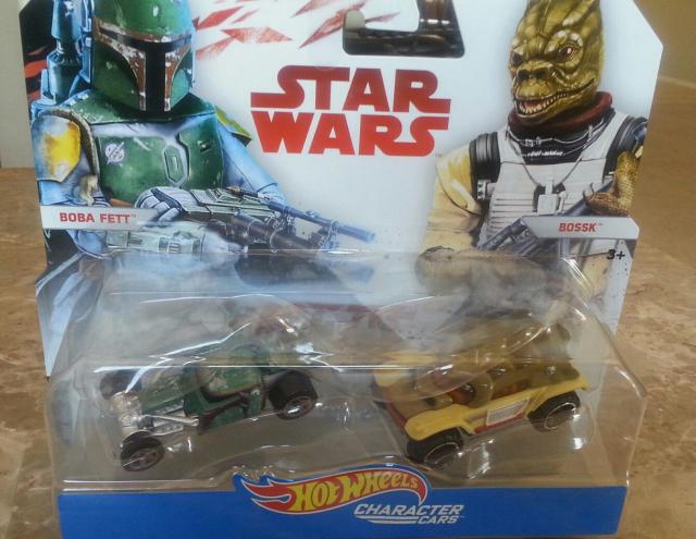©2015 Lucasfilm//Mattel STAR WARS Hot Wheels Character Cars BOBA FETT//BOSSK Neu!