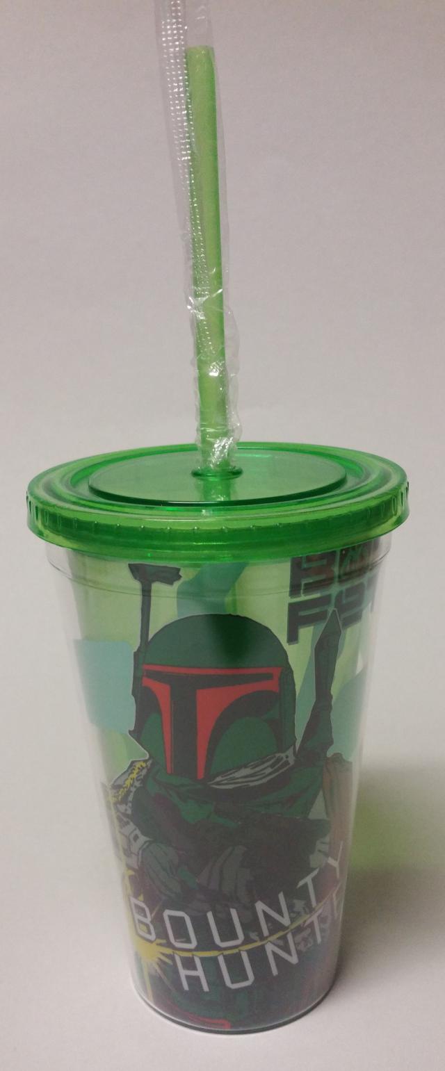 Star Wars Boba Fett 24 oz. Plastic Cold Cup with Lid and Topper Straw