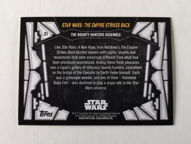 Star Wars 40th Anniversary Base Card #31 The Bounty Hunters Assemble 