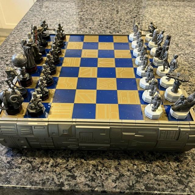 Danbury Mint Star Wars Pewter Chess Set Boba Fett Collectibles Boba
