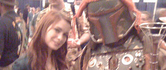 Felicia Day ("Dr. Horrible's Sing-a-long Blog") with Steampunk Boba Fett