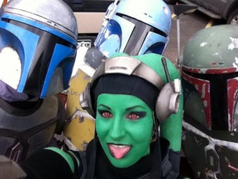 Kaufmann (Holiday Fett) and Chana (Boba) with friends Jango and Hydra