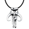 Mandalorian Symbol Stainless Steel Pendant Leather Cord