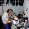 Brian Archer working on Boba Fett's Helmet