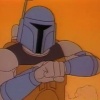 Boba Fett readies his wrist gauntlet