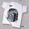 Black and White Boba Fett Cotton T-Shirt