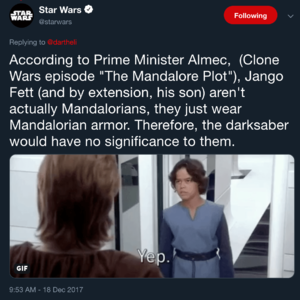 Official Star Wars account on Twitter