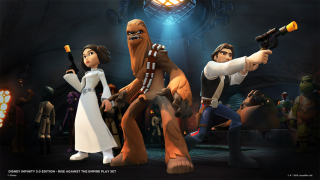 Disney Infinity 3.0 Star Wars, with Boba Fett in the Background  