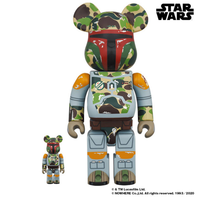 Bearbrick BAPE Boba Fett 2-Pack (100% and 400%)  