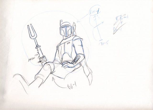 "Holiday Special" Rough First Pass Poses for Boba Fett by John Celestri  
