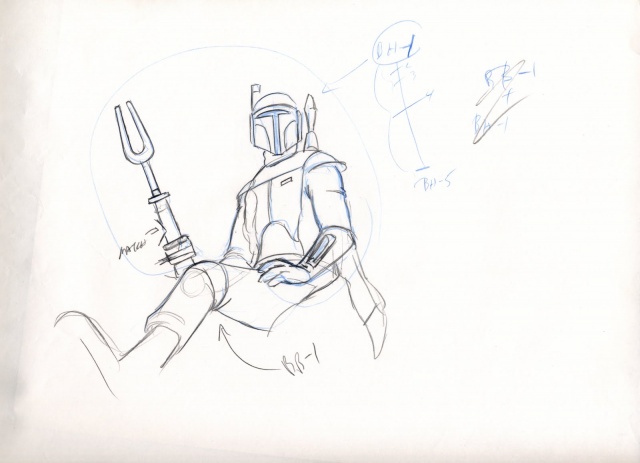 "Holiday Special" Rough First Pass Poses for Boba Fett by John Celestri 