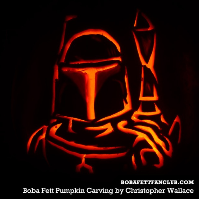 Boba Fett Pumpkin Carving by Christopher Wallace  