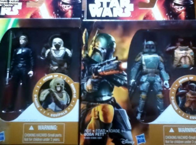 Hasbro "The Force Awakens" Packaging, Boba Fett with "Removable" Jakku Armor (2015)  