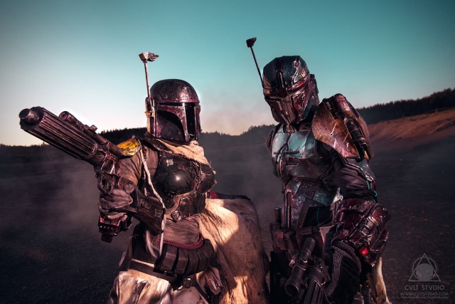 SugarBot Cosplay as Mythos Boba Fett with Play Arts Kai Boba Fett  