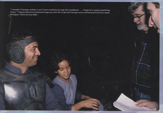 Temuera Morrison, Daniel Logan and George Lucas 