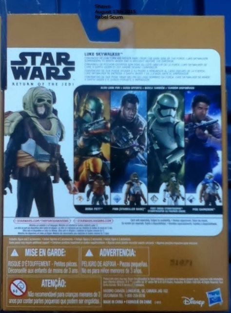 Hasbro "The Force Awakens" Packaging, Back with Boba Fett (2015) 