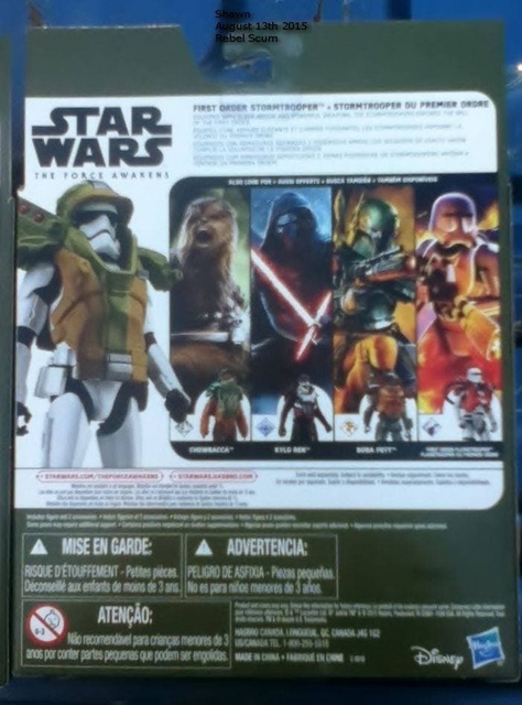 Hasbro "The Force Awakens" Packaging, Back with Boba Fett (2015) 