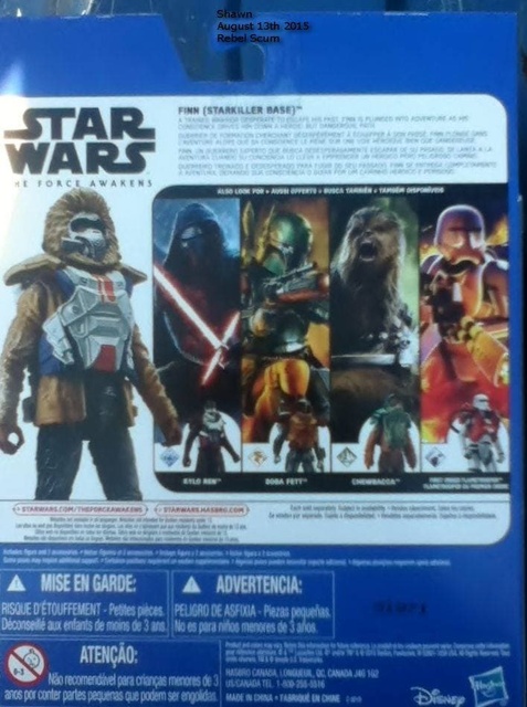 Hasbro "The Force Awakens" Packaging, Back with Boba Fett (2015) 