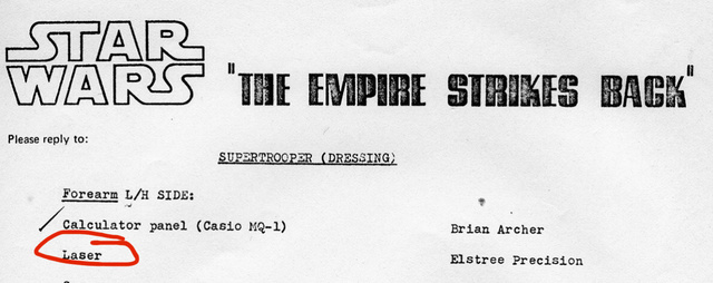 Vintage document identifying Elstree Precision as the vendor for the gauntlet laser